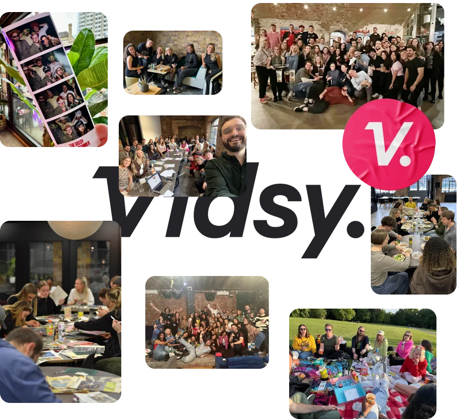 The Vidsy team at studios, parties, and events
